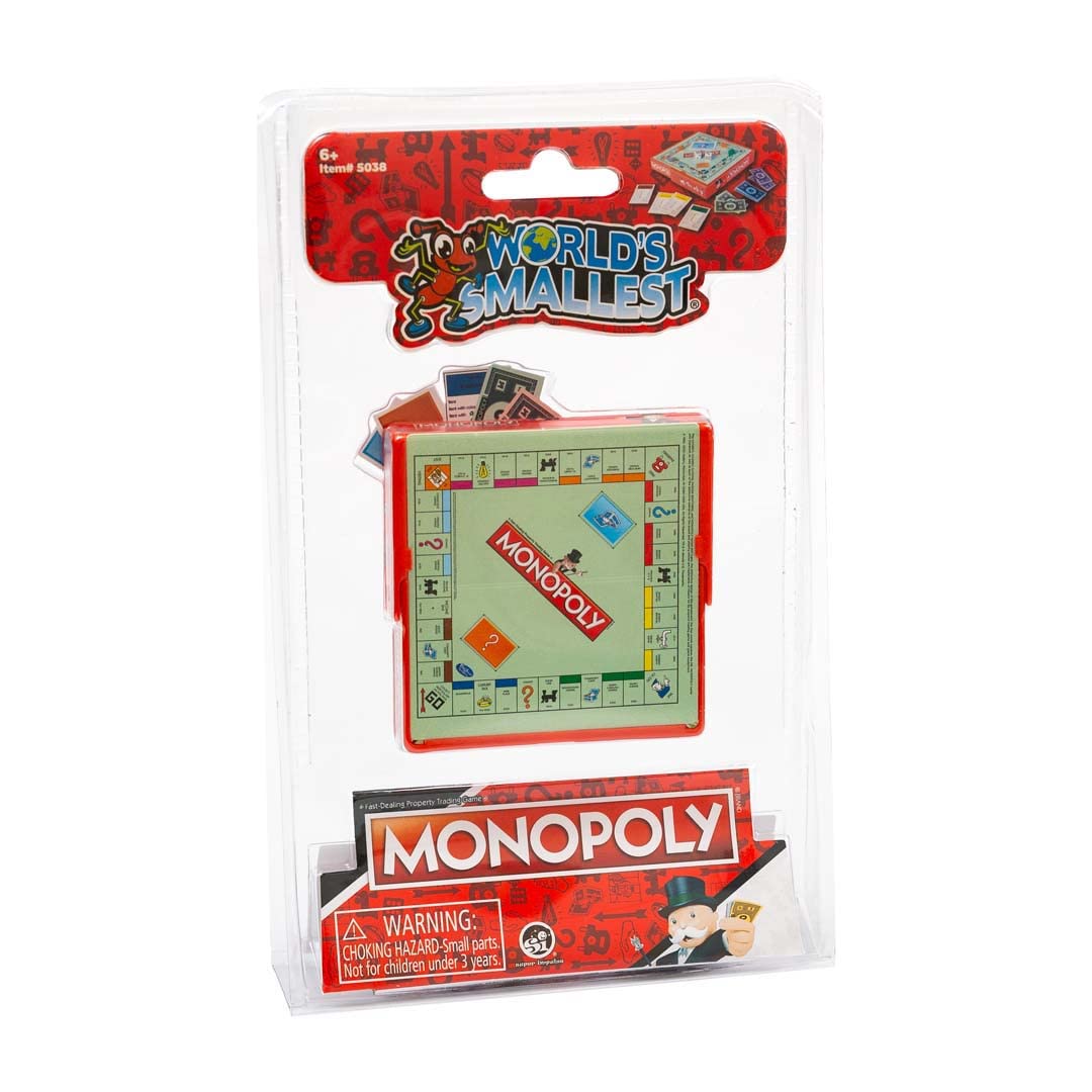 World's Smallest Monopoly Game for 2 Players - Red Plastic - Model 5038