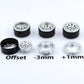 Hobbysoul Adjustable Offset Rc 1.0 Wheels And Tires, 1/24 Tires & Heavy 1.0 Beadlock Wheels Silver For 1:24 Rc Crawler Axial Scx