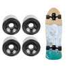 UJEAVETTE 4Pieces Longboard Wheels Set 70X51Mm Skate Board Pu Roller 78A Wheel Black