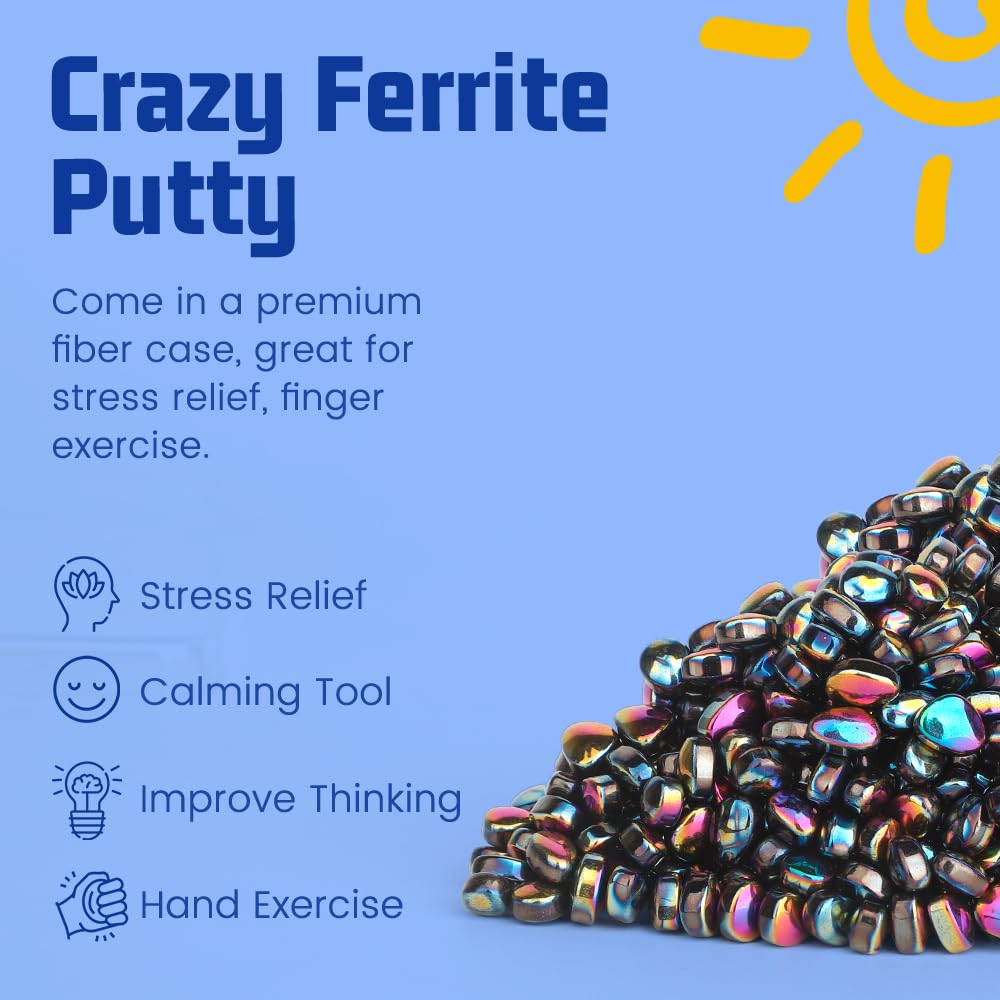 Magnet Slime Putty Party Favors, Fidget Toy Magnet Ferrite Putty Beads, Hematite Magnetic Stones Eggs With 1.26 Inch Magnet Balls, Cool Desk Toy, Edc Toy Science Kit Gift