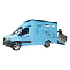Bruder MB Sprinter Animal Transporter with Horse - Plastic, Cyan, Model 02674