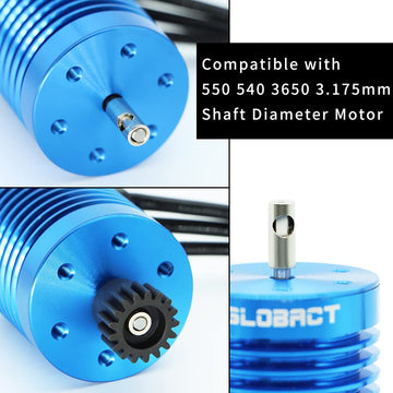 GLOBACT 5 Pcs Steel 3.175mm to 5mm Pinion Gear Adapter Drive Shaft Adapter Reducer Sleeve Motor Axle Change-Over for RC Motor 36