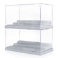 Mlikero 2 Pack Display Case For Minifigures Action Figures Blocks, Clear Dustproof Acrylic Display Box Storage With 3 Movable St