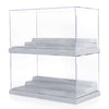 Mlikero 2 Pack Display Case For Minifigures Action Figures Blocks, Clear Dustproof Acrylic Display Box Storage With 3 Movable St