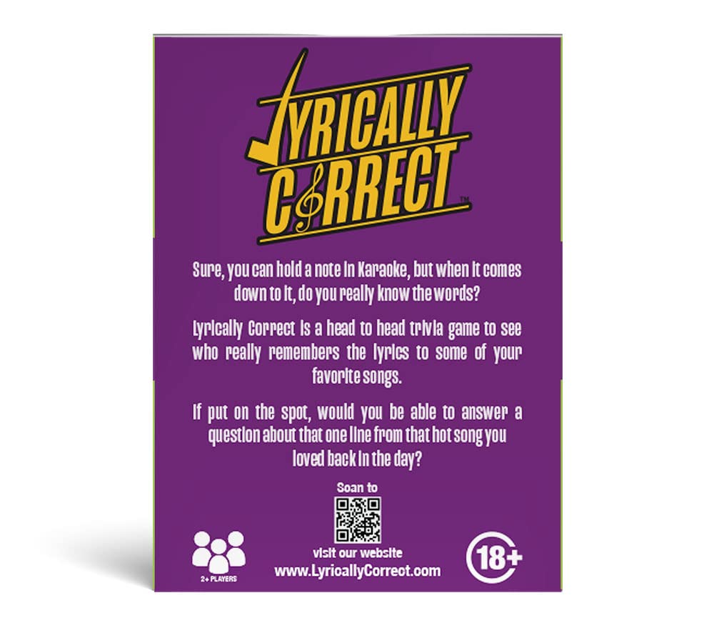 Lyrically Correct Gospel Music Trivia Card Game - Fun Finish The Lyrics Challenge, Purple Cardstock, Perfect for Game Nights and Black History Month