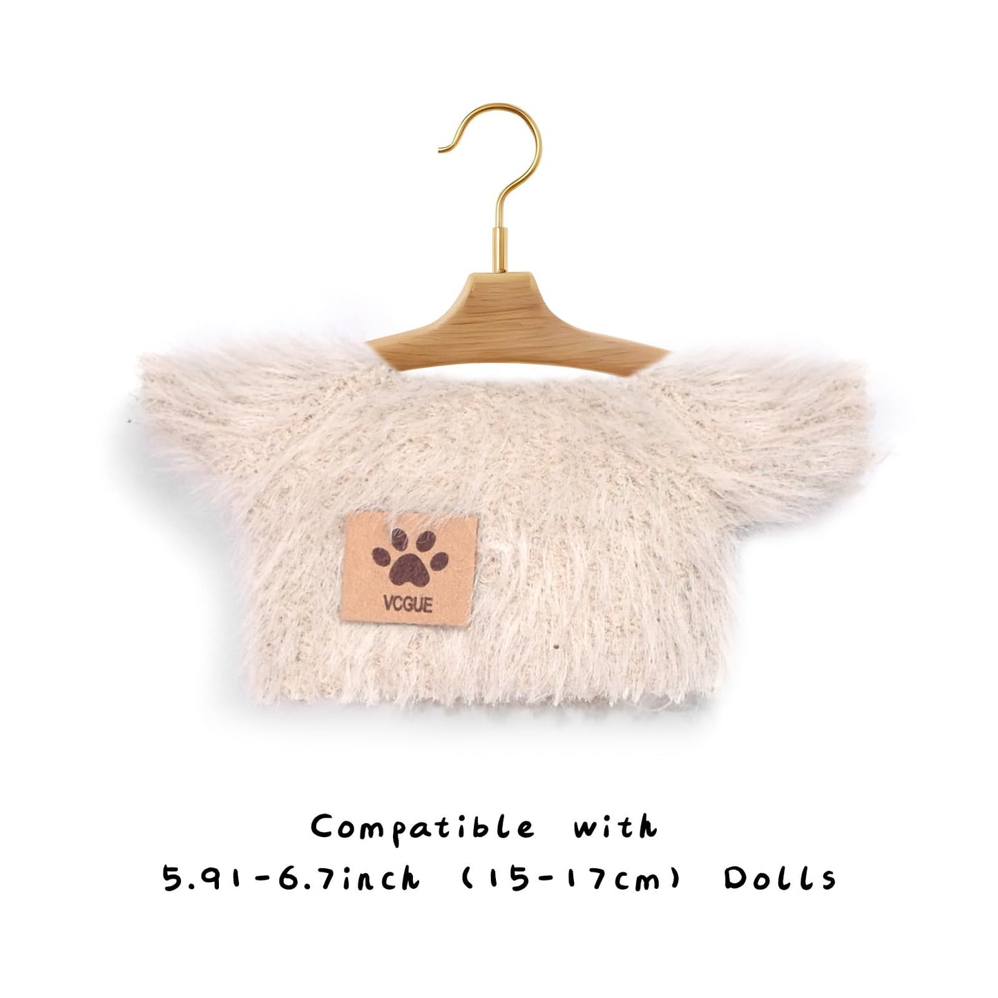 WASAFV Clothes for Labubu (NO Doll) fit 17cm(6.69'')  enhanced Outfit with Accessories  Soft & Stylish Hand-Woven Doll Set  Skirt