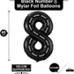 Race Car Number 8 Balloons,40 Inch Racing Car 8 Birthday Balloons Two Fast Balloon Race Track Black 8 Balloon Number For Cars Theme Birthday Party