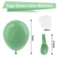 Bezente Sage Green Latex Party Balloons - 150 Pack 5 Inch Round Helium Dusty Green Olive Balloons For Birthday Graduation Baby S