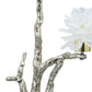 Benjara BM285005 15 in. Sue Accent Decor Figurine Bird on a Branch Flower - Black & Silver