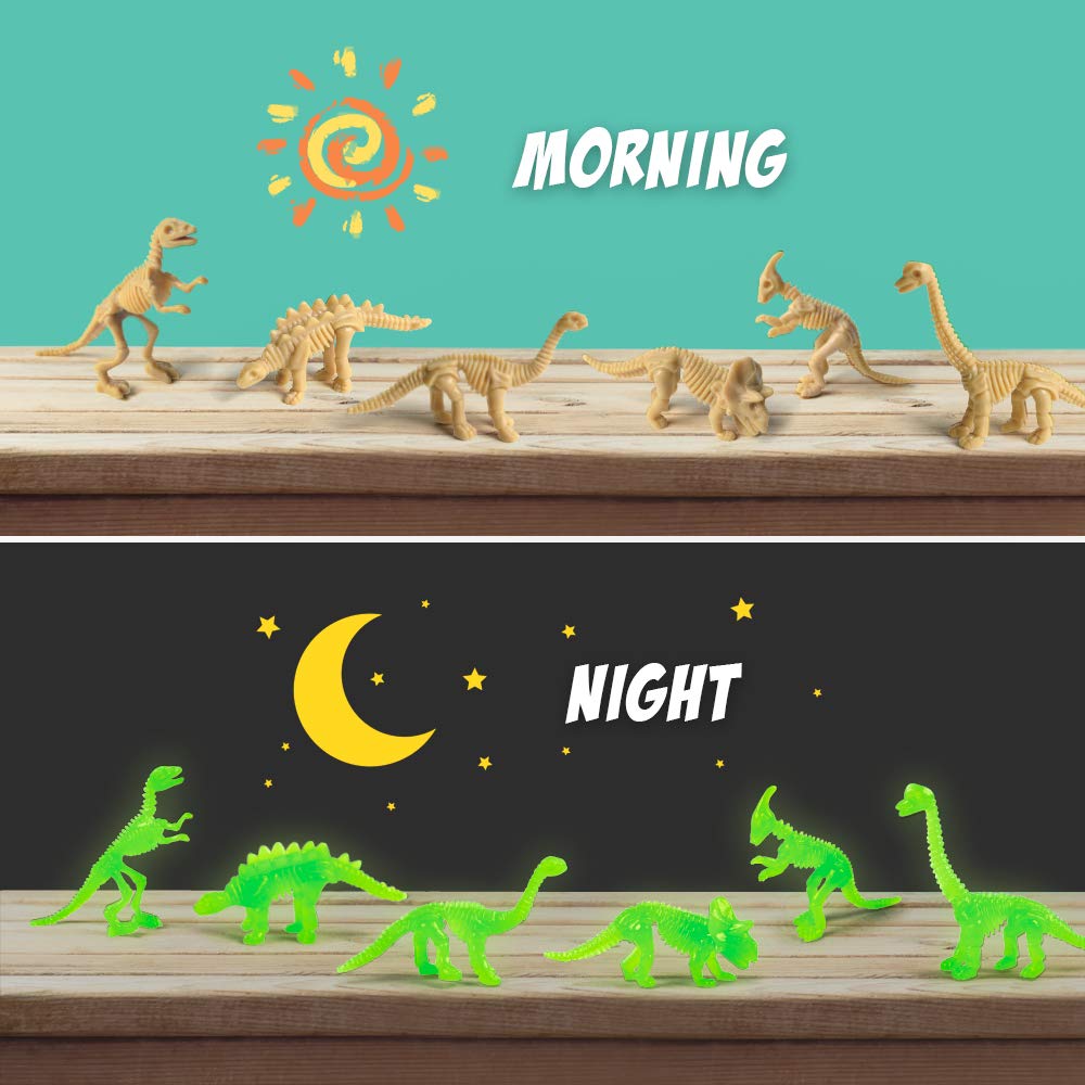 Byncceh Dinosaur Fossil Digging Kit - STEM Toy for Kids 6-12, Excavates 12 Bones, Glow in The Dark, 6.24 x 13.65 x