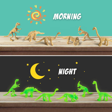 Byncceh Dinosaur Fossil Digging Kit - STEM Toy for Kids 6-12, Excavates 12 Bones, Glow in The Dark, 6.24 x 13.65 x
