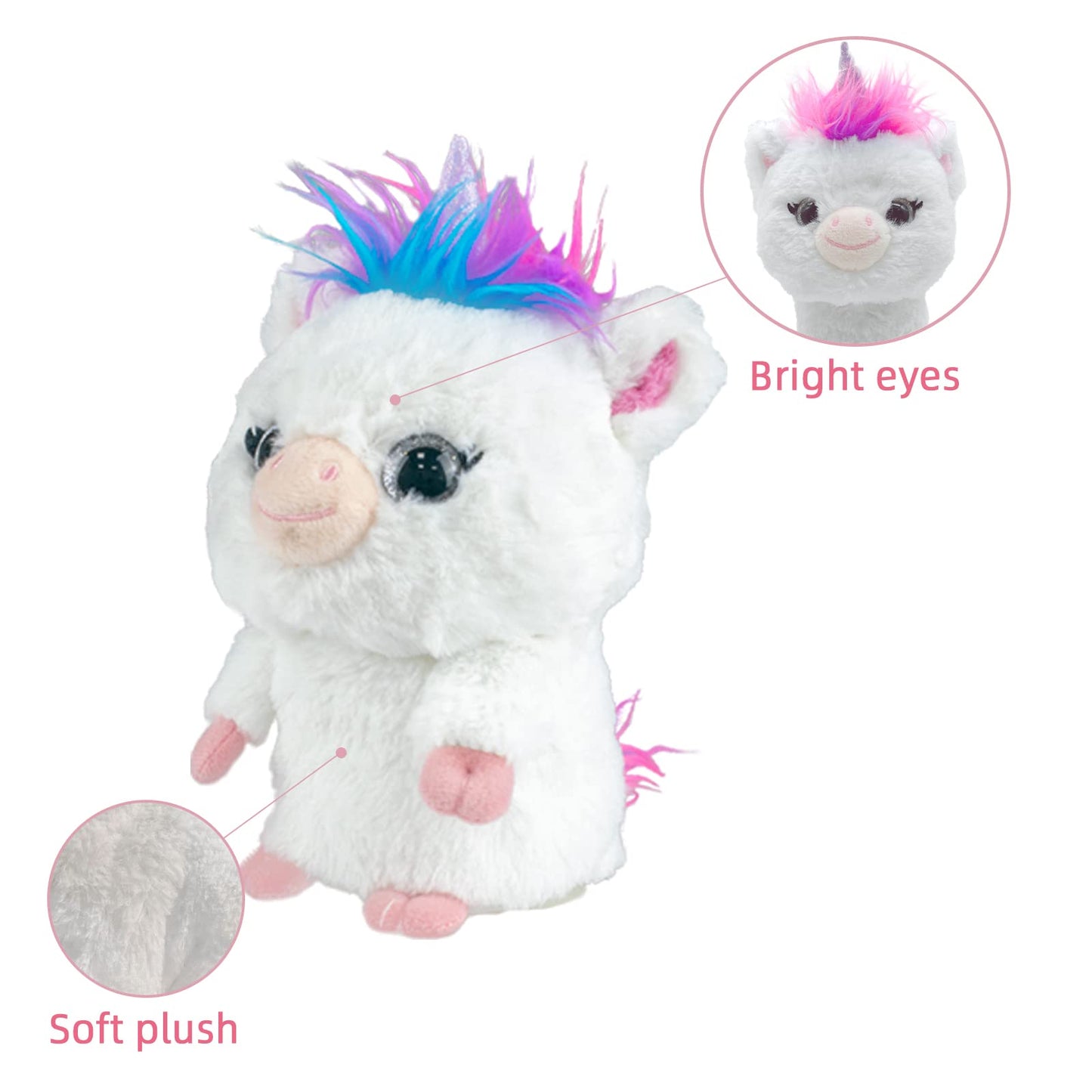 YH YUHUNG Talking Unicorn Plush - Repeat What You Say, Clear Voice Recording Toy