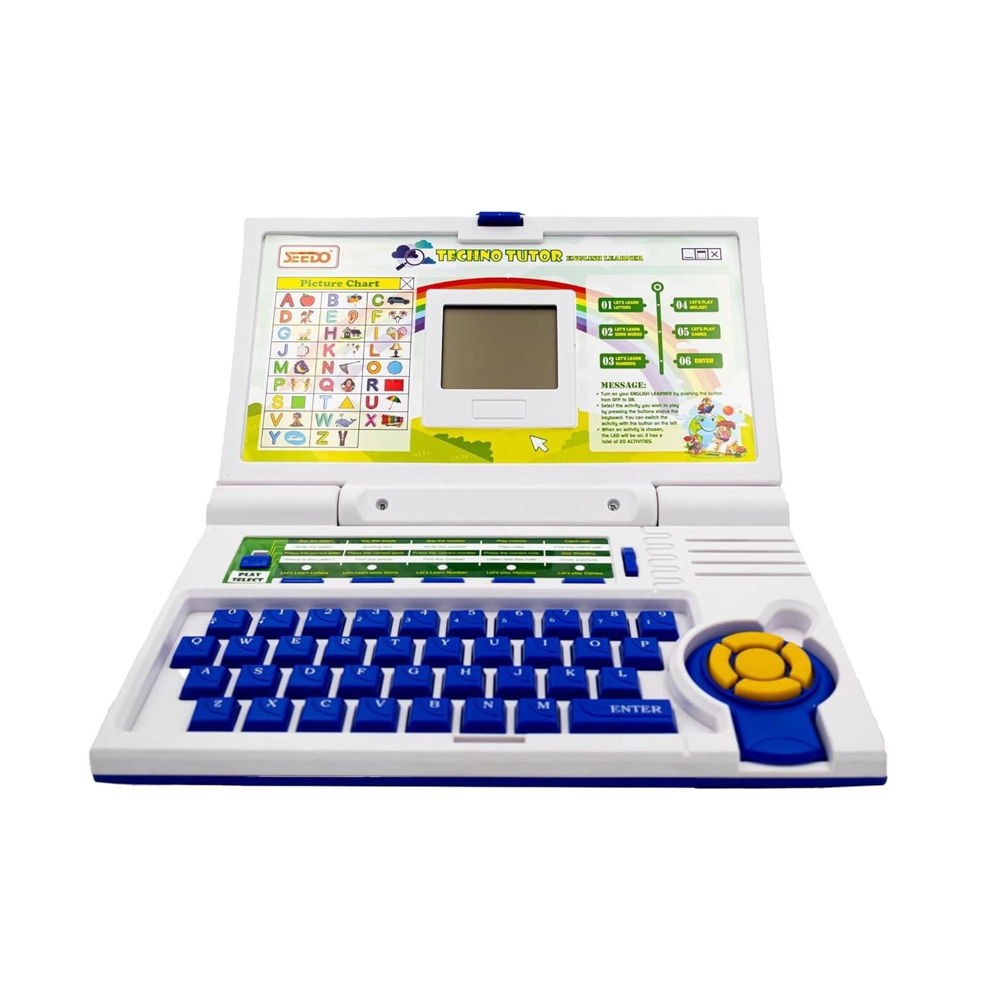 Toybharat Techno Tutor English Learner Laptop: A Fun And Educational Toy For Kids Ages 38 With 20 Activities For Learning And P