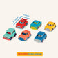 Battat- Wonder Wheels- Set of 6 Mini Toy Cars For Kids - Race Car, Truck, Taxi, Police Car, Retro Car, 4x4 - Pretend Play- Recyc