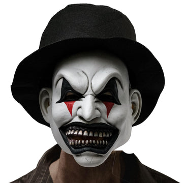 Wellinology Smiling Evil Clown Mask Halloween Scary Mask, Latex Creepy Half Face Elastic Band Realistic Horror Ghost Devil Demon