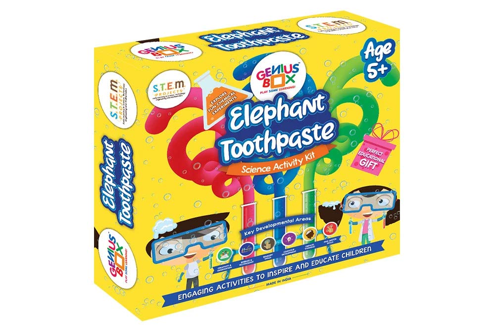 Genius Box  Play Some Learning Elephant Toothpaste Science Activity Kit For 5 Years And Up: Birthday Gift, Return Gift, Diy, Ed