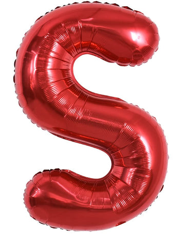 Toniful 40 Inch Large Bright Red Letter Balloons A-Z, Giant Jumbo Helium Foil Mylar Big Letter S Balloons For Birthday Party Ann