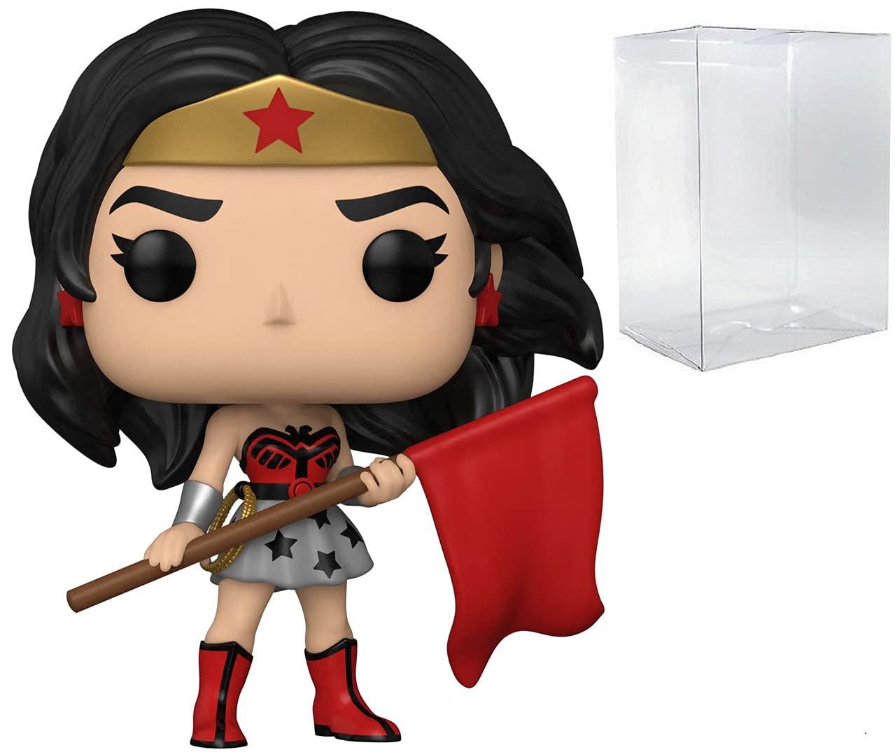 POP DC Heroes: Wonder Woman 80th Anniversary - Red Son Wonder Woman Funko Vinyl Figure (Bundled with Compatible Box Protector Case)