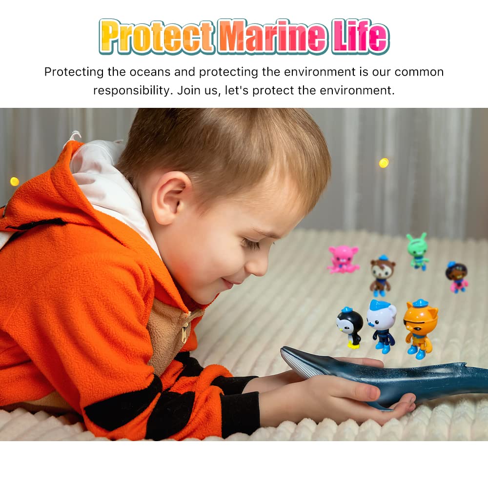 Sinteta Chanecall Action Figures Toy, 8 Pcs Cake Topper Figures Decorations, Mini Animals Figurines Playset, Ocean Educational T