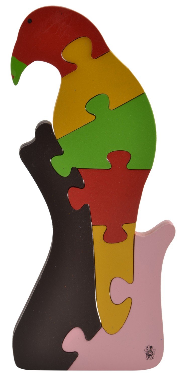 Skillofun Wooden Take Apart Puzzle Large  Parrot, Multi Color