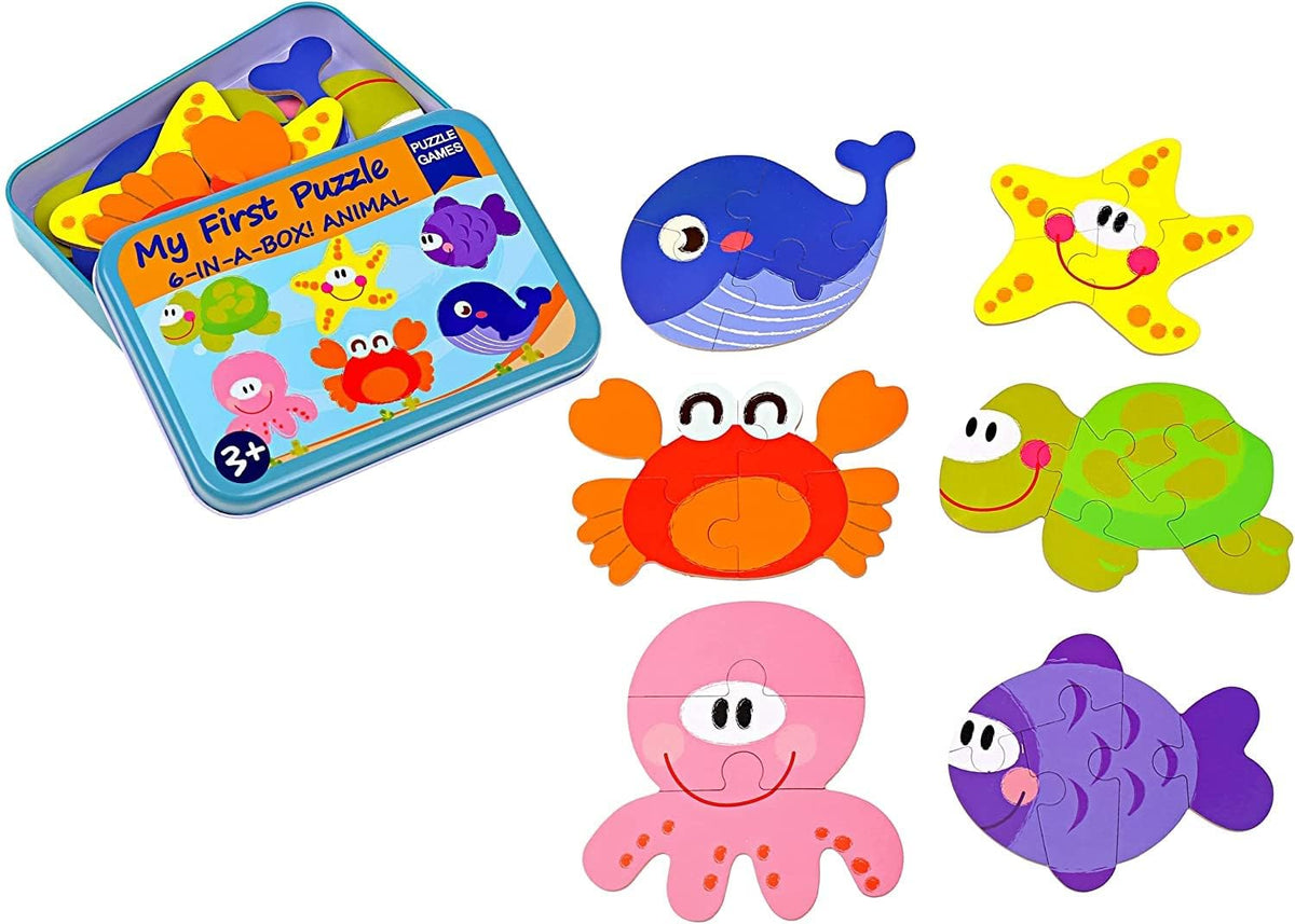 BeFunky 6 in 1 Jigsaw Puzzle for Toddlers 2 to 5 Years Old My First Puzzles Jigsaw Gift Learning Educational Toy Puzzle Games wi