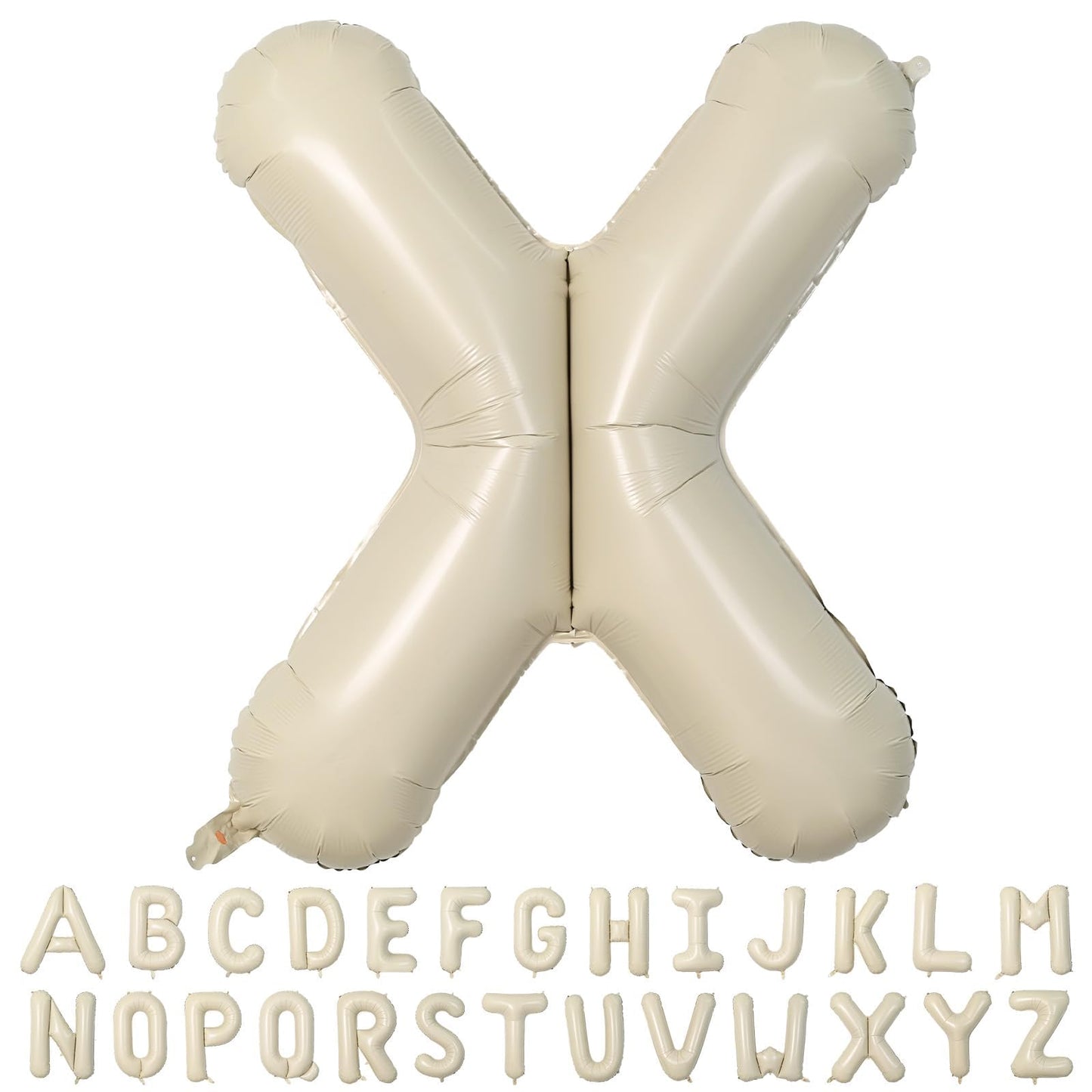40 Inch Cream Letter Balloons, Large X Letter Balloons Foil Helium Balloons, Mylar Big Single Alphabet X Balloons, Cream Balloon