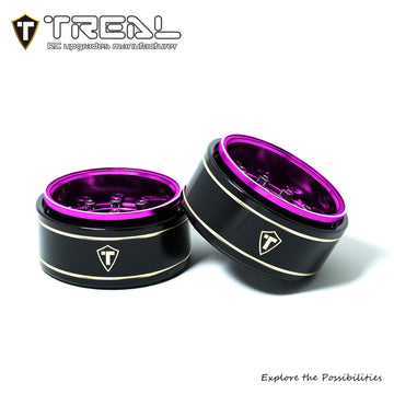 Treal 1.0 Beadlock Wheels Deep Dish Rims (4P) For Scx24 Ax24 Fcx24 Trx4M 1/24 1/18 Crawler Car-Type F(Purple)