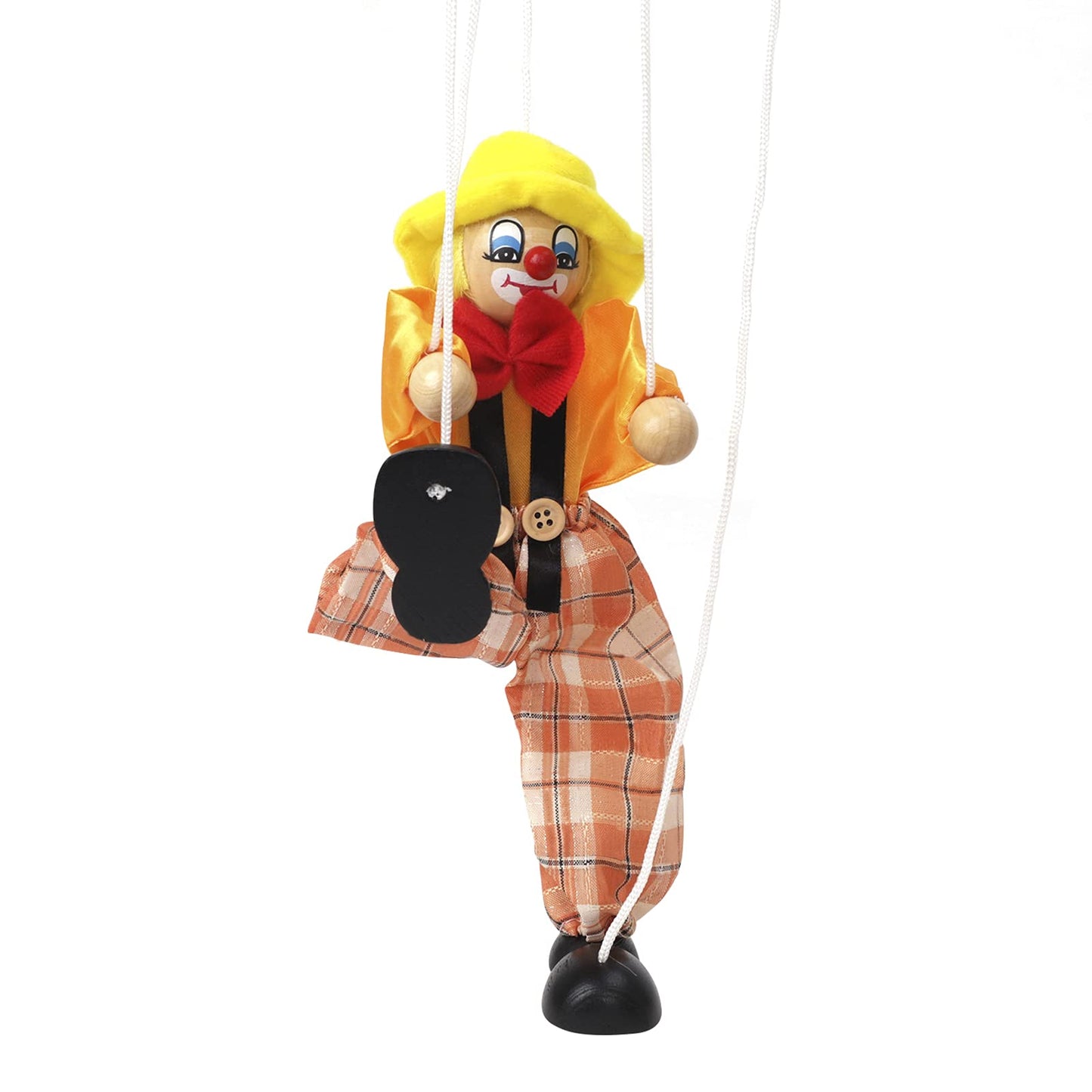 Bxt Hand Puppet Clown Wood Marionette Toys Pull Strings Puppet Doll Movable Hands And Feet,Xmas Parent-Child Interactive Fun Toy