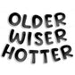 Fulmoon Set of 3 Pre Strung Older Wiser Hotter Glitter Banner Funny Birthday Banner for Women 30th 40th 50th 60th 70th 80th Birt