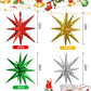 TONIFUL 4 Pcs 22inch 4D Red Green Gold Silver Explosion Star Mylar Balloons 14Point Star Balloons for Party Decorations Backdrop