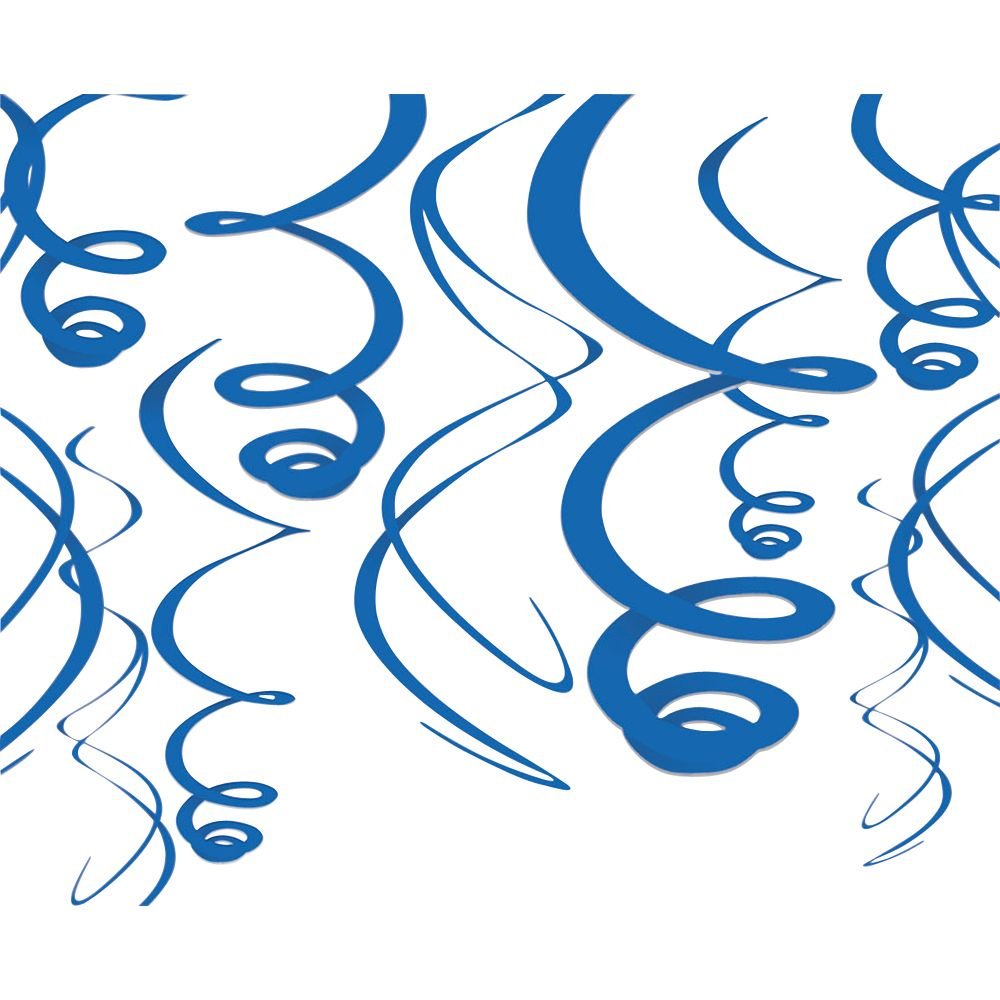 Royal Blue Swirl Decorations12 Pack