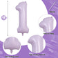 Number Balloons 10 Pastel Purple, 40 Inch Lavender Mylar Foil Number 1 & 0 Balloons For Girls 10Th Birthday Balloons, Large Ligh