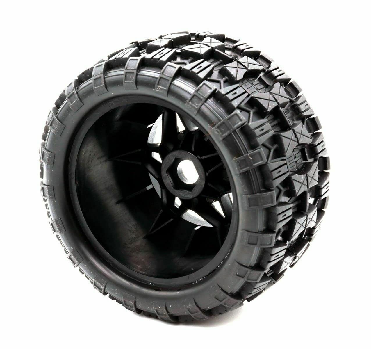 Powerhobby Raptor MX Belted All Terrain Mounted Tires/Wheels 17mm (4) Fits Traxxas Maxx E-Revo Arrma Kraton Outcast