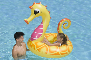 Poolmaster 48-Inch Inflatable Swimming Pool Party Float, Seahorse, Yellow