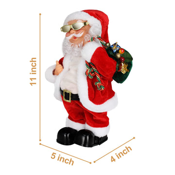 Sdenow Animated Santa Claus Shaking Belly Musical Santa Claus Singing Dancing Stuffed Christmas Santa Claus Toys Plush Electric Santa Dolls For Kids
