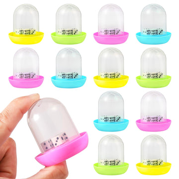 12 Pack Mini Dice Cup Set,Party Favors for Adults Kids Toddlers, Plastic Shaker Dice Game,Shaker Cup Desk Toys, Classroom Reward