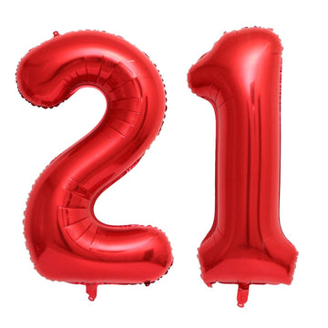 40 Inch Red Number 21 Or 12 Balloons Giant 12 Balloons Red Birthday 21 Balloons 12 Birthday Anniversary Party Decorations Suppli