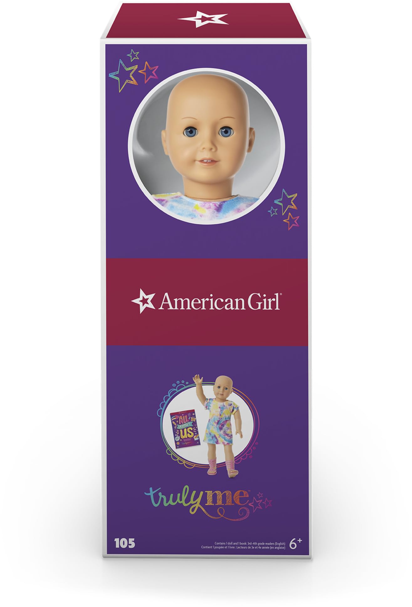 American Girl Truly Me 18-Inch Doll #105 With Blue Eyes, Without Hair, Light-To-Medium Skin, T-Shirt Dress, For Ages 6+