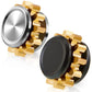 2 Pieces Copper Gear Metal Spinner Toy Small Fidget Toy Solid Metal Brass Gear Mini Steel Bearing For Adults Copper Gear Design Boredom Killing Time Toys (Black, Silver, Gold)