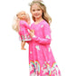 Bow Dream Cute Girl Dress And Matching American Girl Doll Clothes Accessories For Girls Dresses Size 140