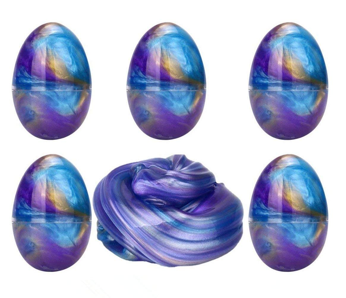 Anditoy 5 Pack Slime Eggs Stress Relief Toys Easter Eggs For Kids Boys Girls Easter Basket Stuffers Gifts Party Favors (Blue+Purple+Gold)
