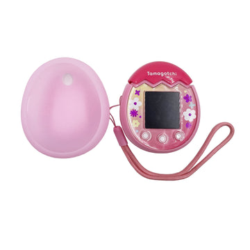 Xcivi Silicone Cover And Lanyard For Tamagotchi Pix Virtual Interactive Pet Game Machine, Silicone Shell Compatible With New Tamagotchi Pix (Pink)