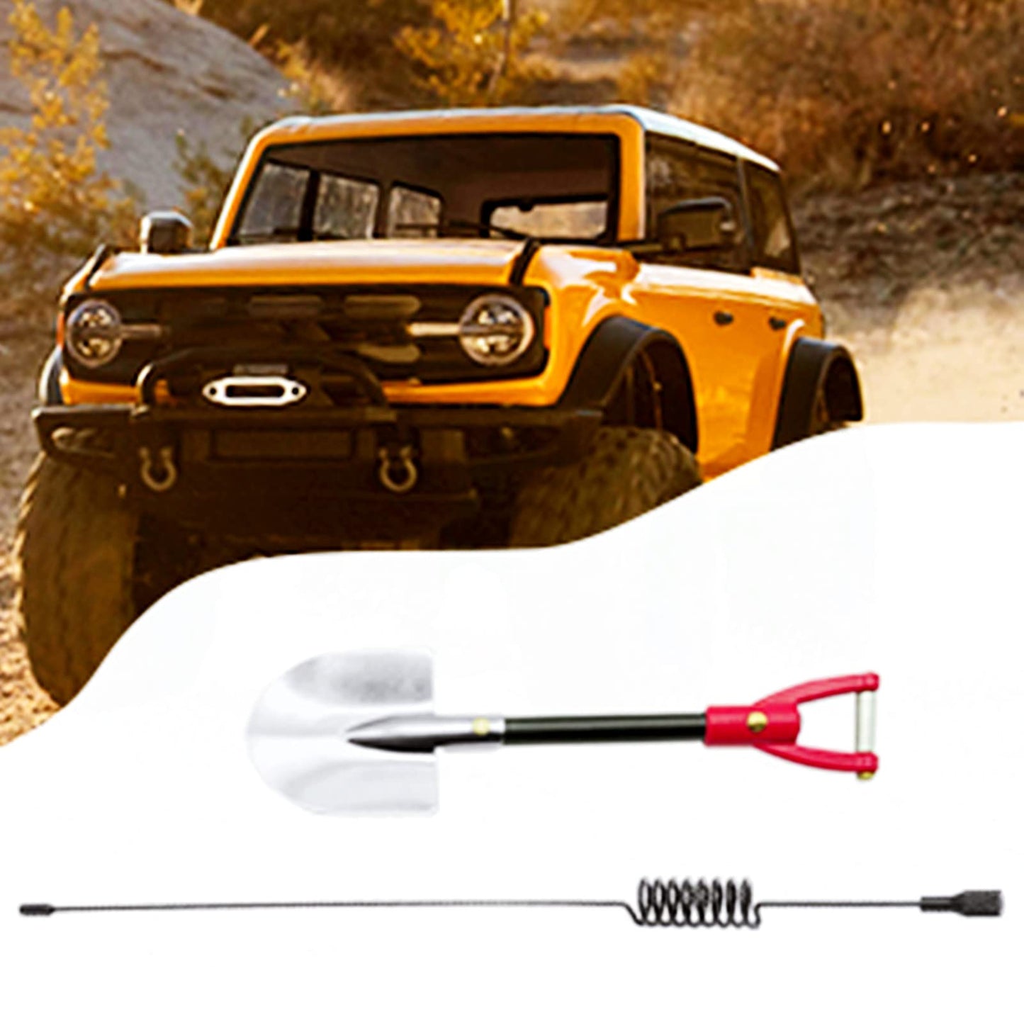 Globact 10Pcs Rc Crawler Accessories Roof Simulation Decoration Luggage Net/Fishing Box/Oil Drum/Shovel/Antennas/Recovery Board