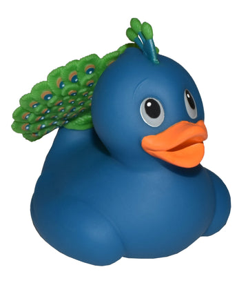 Wild Republic Rubber Ducks, Bath Toys, Kids Gifts, Pool Toys, Water Toys, Peacock, 4''