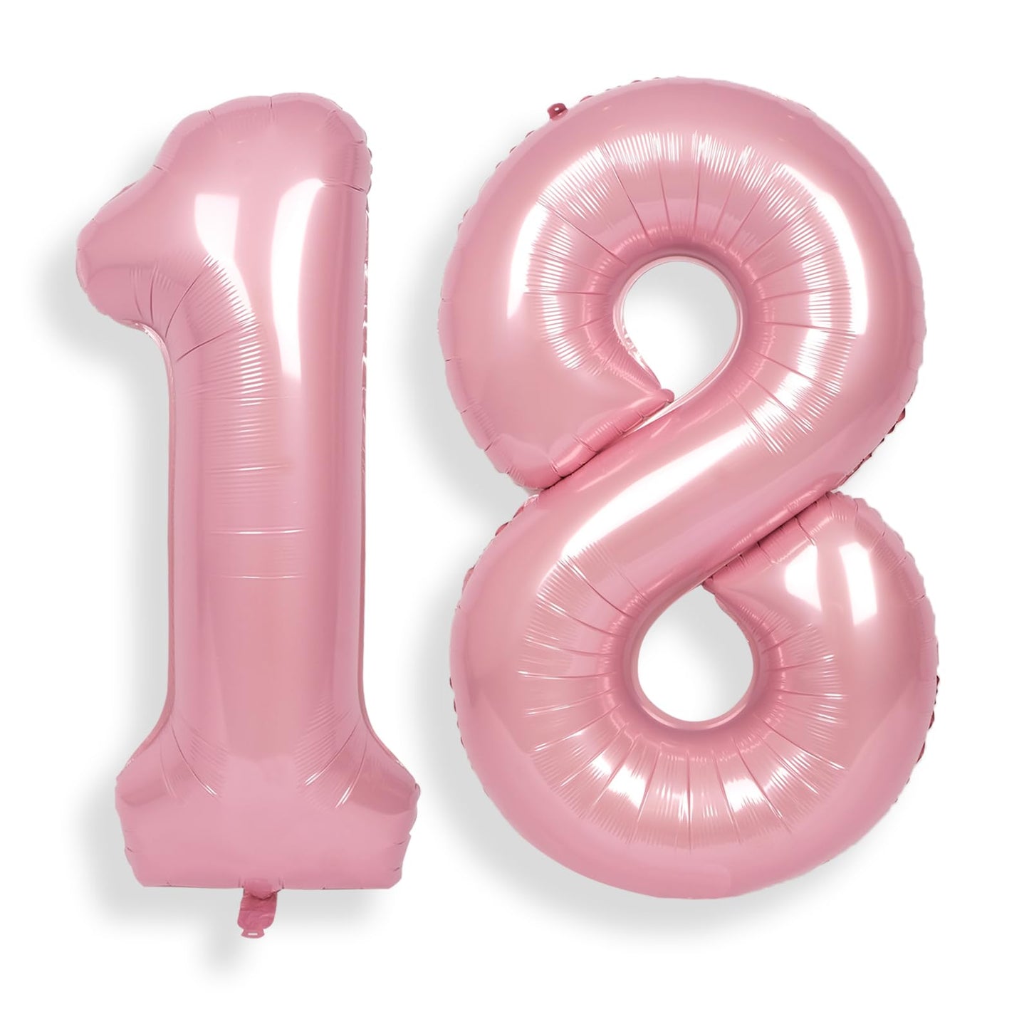 Suwen 40 Inch Pink Large 18 Number Balloons Big Foil Helium Number Balloons 0-9 Jumbo Happy 18Th Mylar Birthday Party Decoration