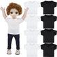 Litherr S 8 Pcs 18 Inch Boy Doll T Shirt Clothes Sublimation 18 Doll Outfits Accessories Classical Tee Shirts Fit 18 Inches Doll White and Black for Doll Decoration DIY Pretend Play