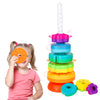 Practicejqden Educational Baby Spinning Stacking Toy, Stacking Rings Baby Toy, Montessori Learning Toys For Toddlers, Fine Motor