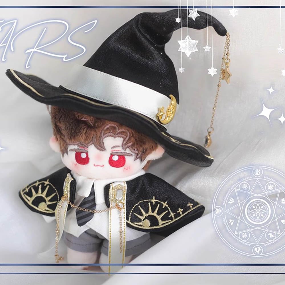 Niannyyhouse 10Cm 20Cm Plush Doll Clothes Hat Shawl Vest Shirt Pants Tie Shoes Magic Suit Doll Accessories Dress Up (Black, 10Cm