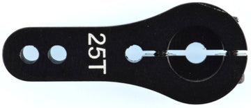 Apex Rc Products 25T For Futaba Black Aluminum Dual Clamping Servo Horn - 2 Pack #8015