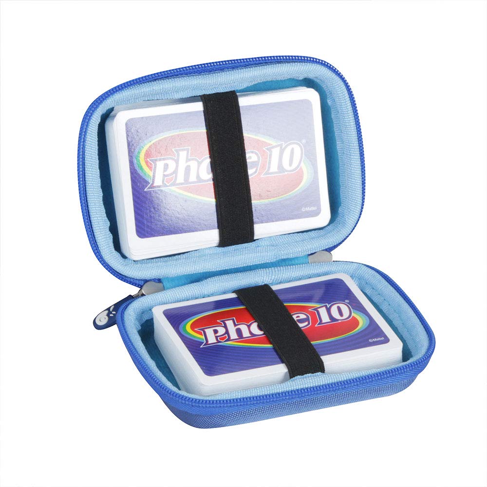 Hermitshell Hard Travel Case for Phase 10 Card Game Styles May Vary - Not Including Cards (Blue)